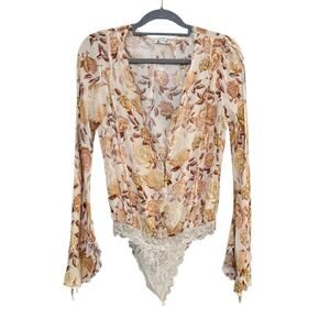 Free People Intimately Free Everything's Rosy Bodysuit Small Boho Feminine